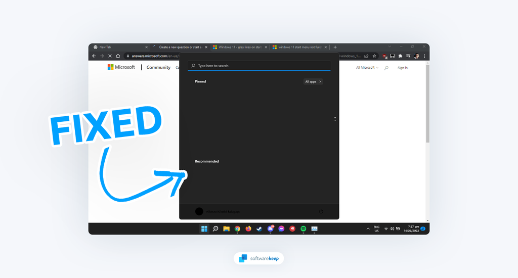 How To Fix Blank Start Menu in Windows 10/11