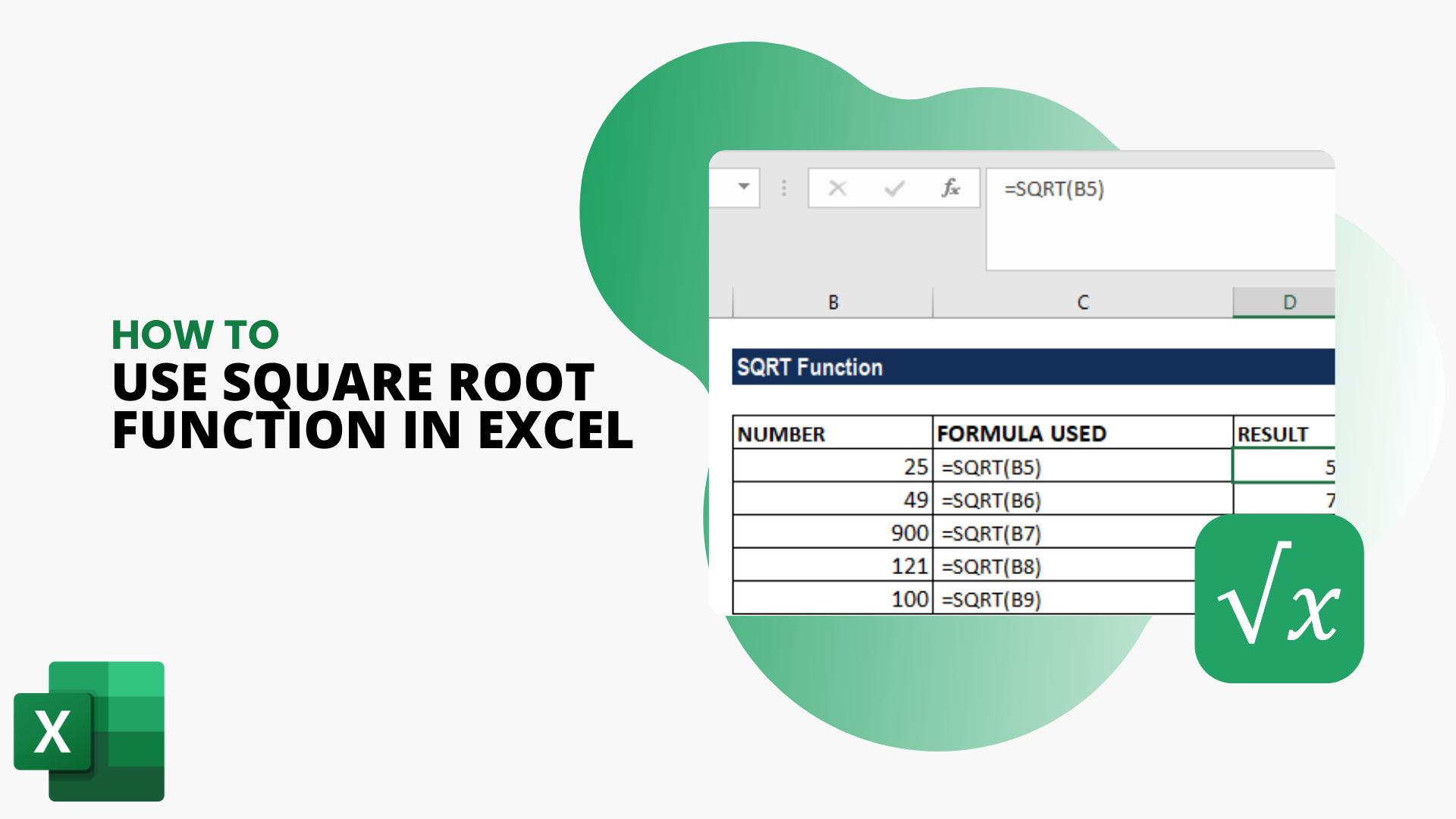 How to Use the Square Root Function in Microsoft Excel