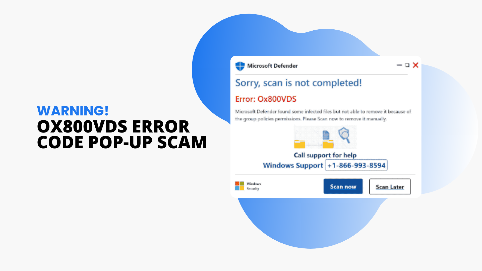 Windows Defender Ox800VDS Error Code Pop-Up Scam