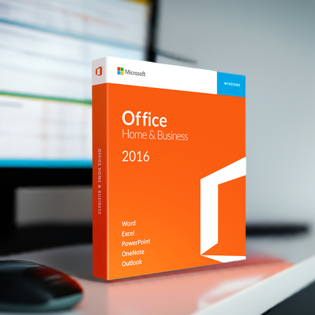 Microsoft Software Microsoft Office 2016 Home & Business for Windows box