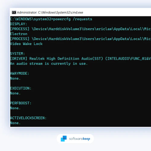 An audio stream is currrently in use error message