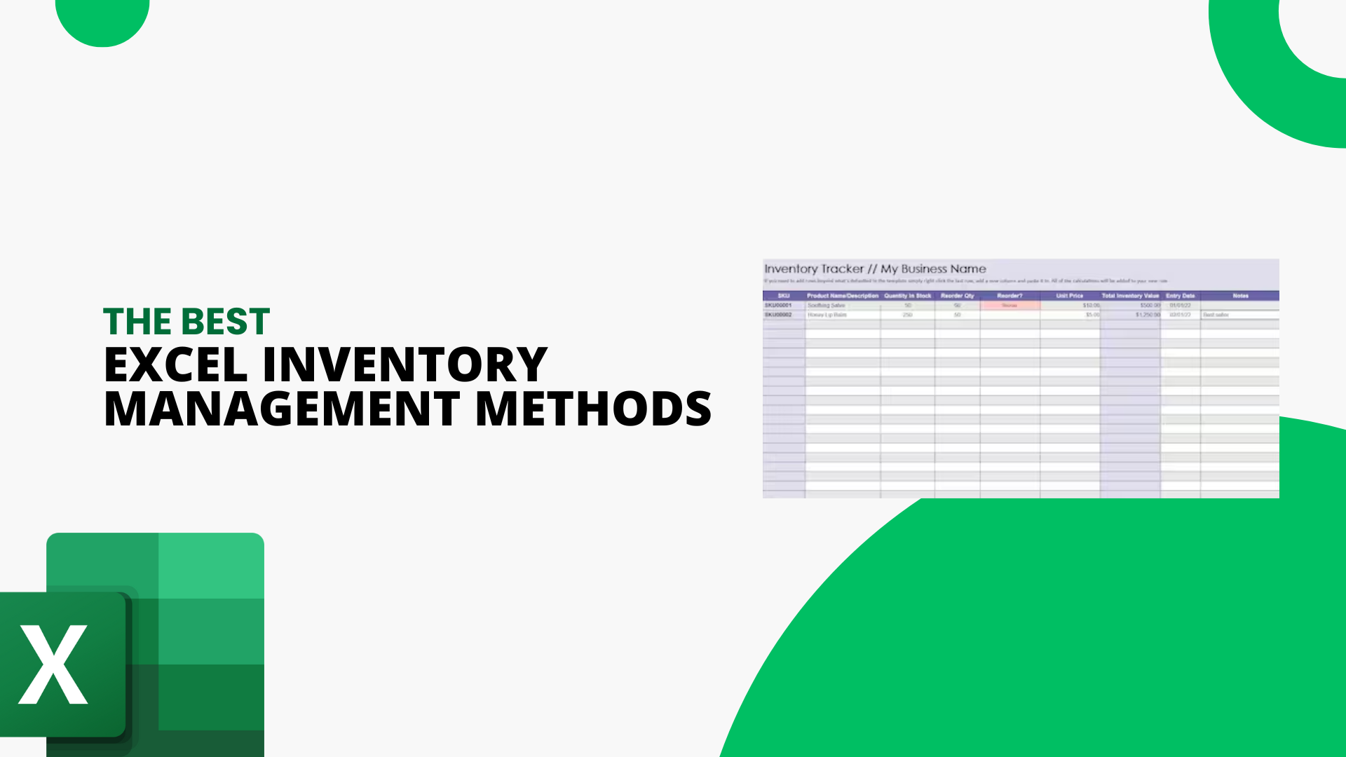 Excel Inventory Management Methods