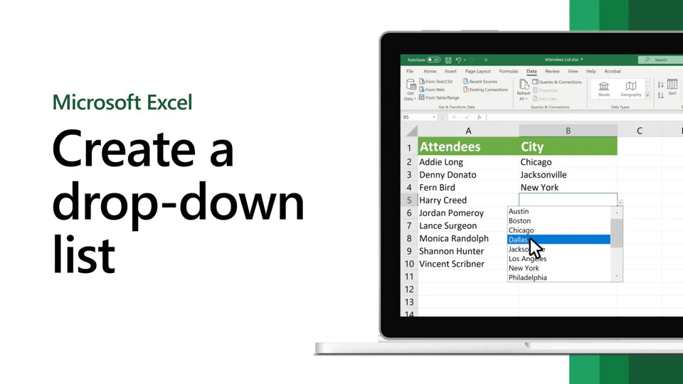 How to Create Drop Down List in Excel