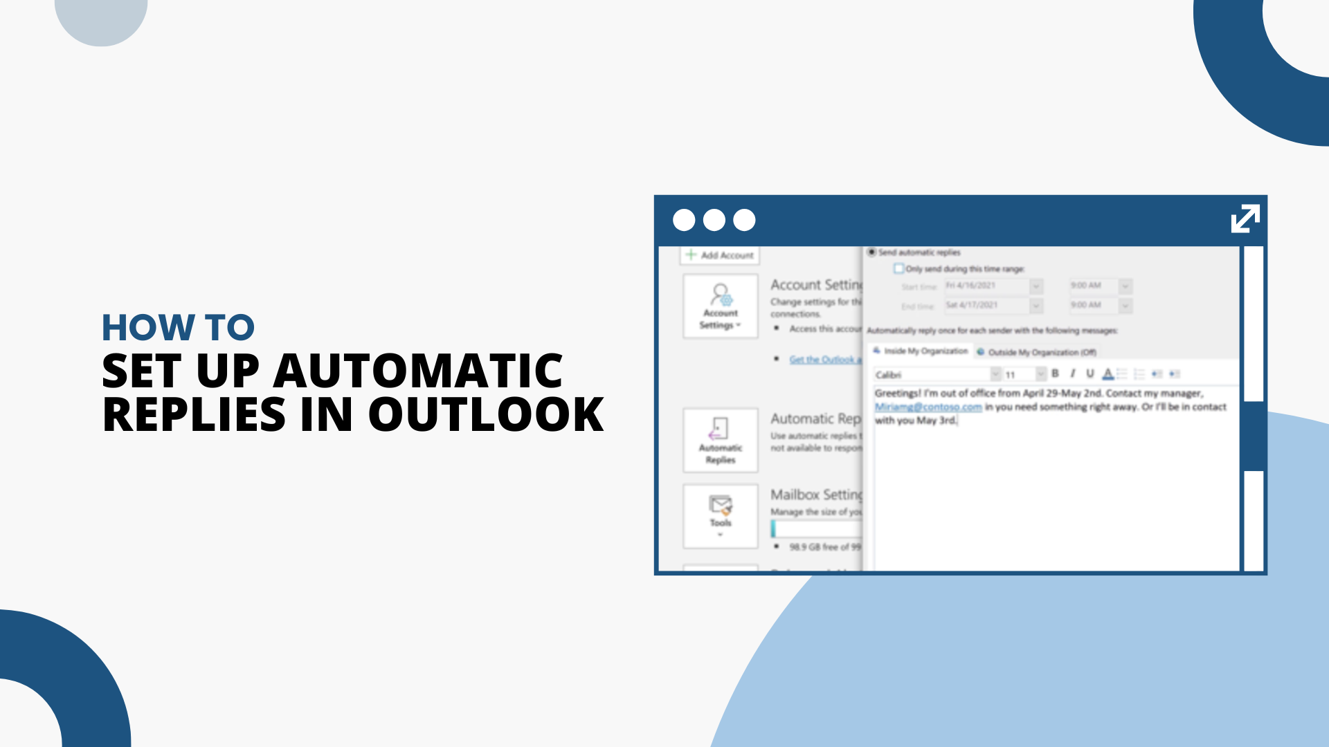 How to Set Up Automatic Replies in Microsoft Outlook