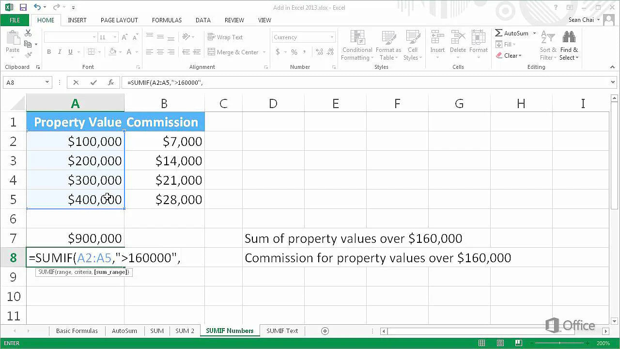 How to Use the SUMIF Function in Excel