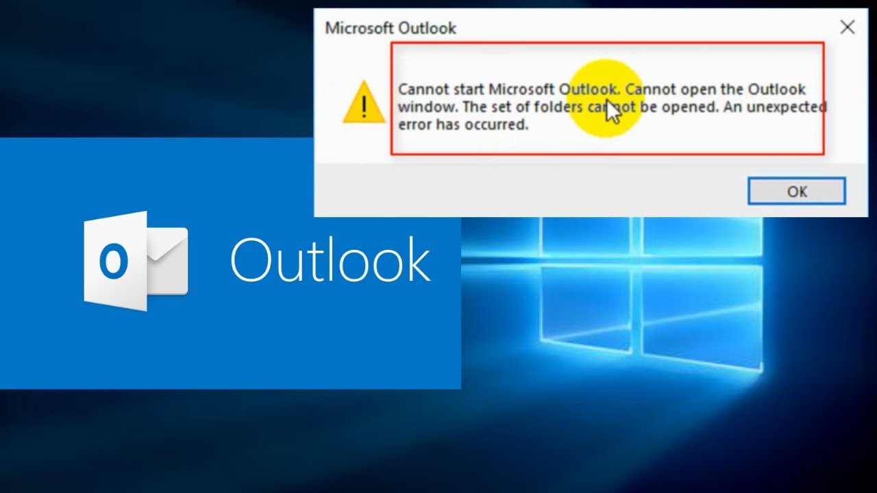 cant open outlook error