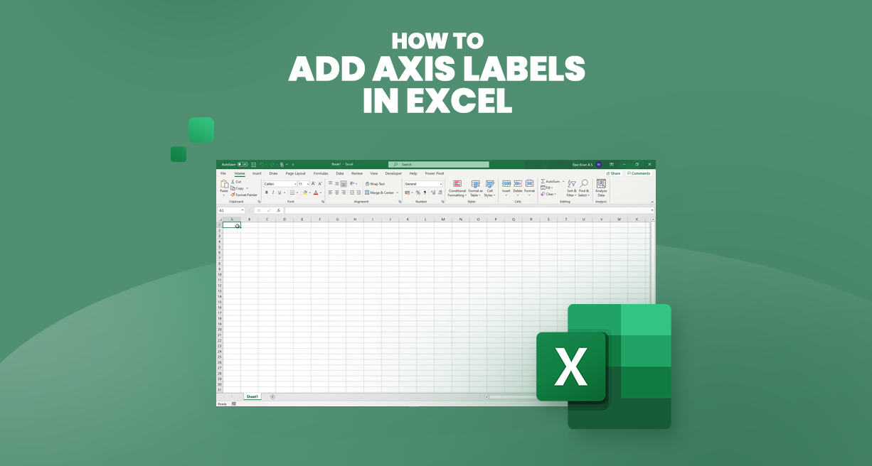 Add axis labels in Excel