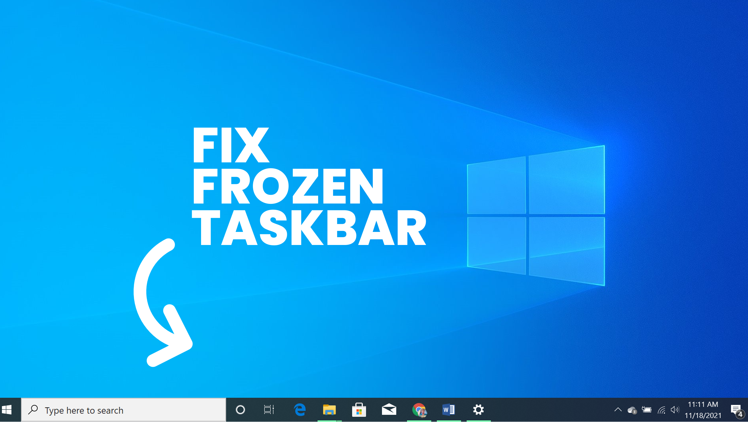 How to fix frozen taskbar in Windows 10