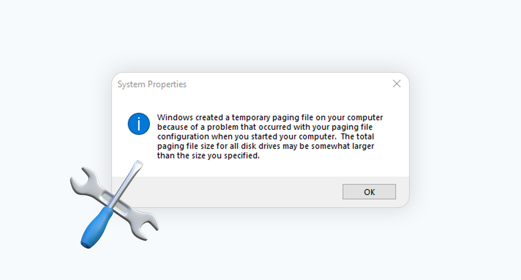 Fix Windows Created a Temporary Paging File Error