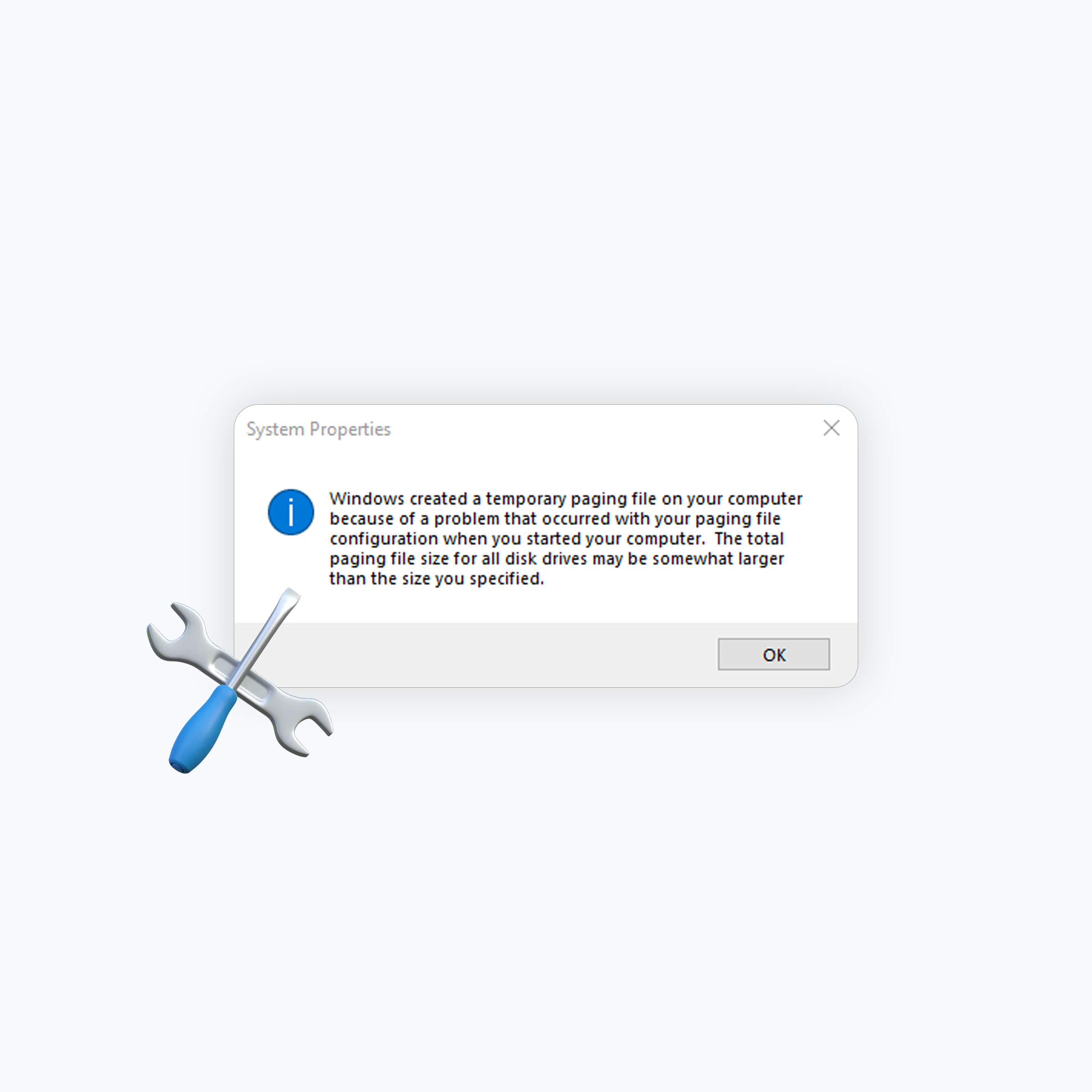 Fix Windows Created a Temporary Paging File Error