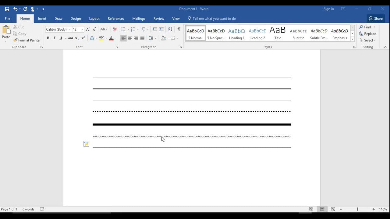 How to Insert a Horizontal Line in Word