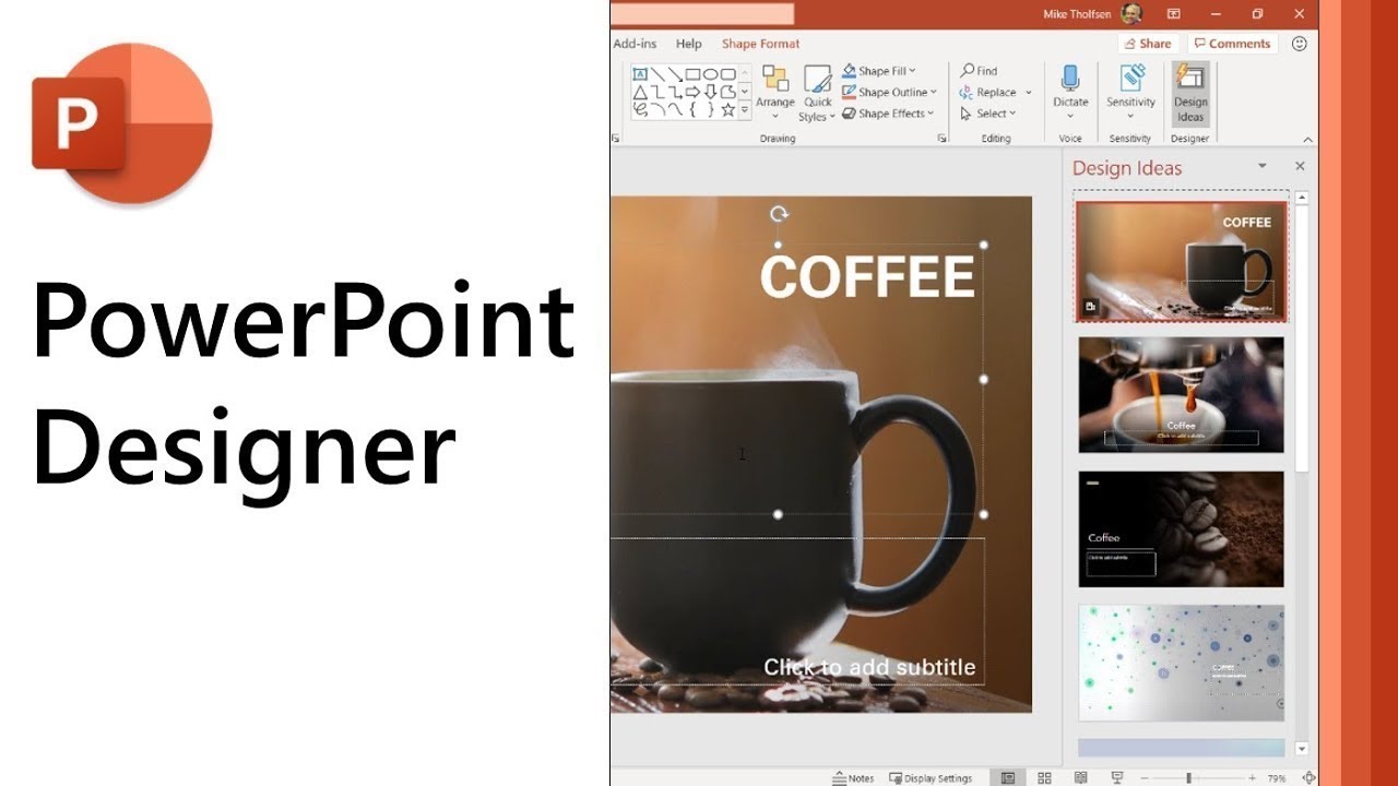 PowerPoint designer ideas tool