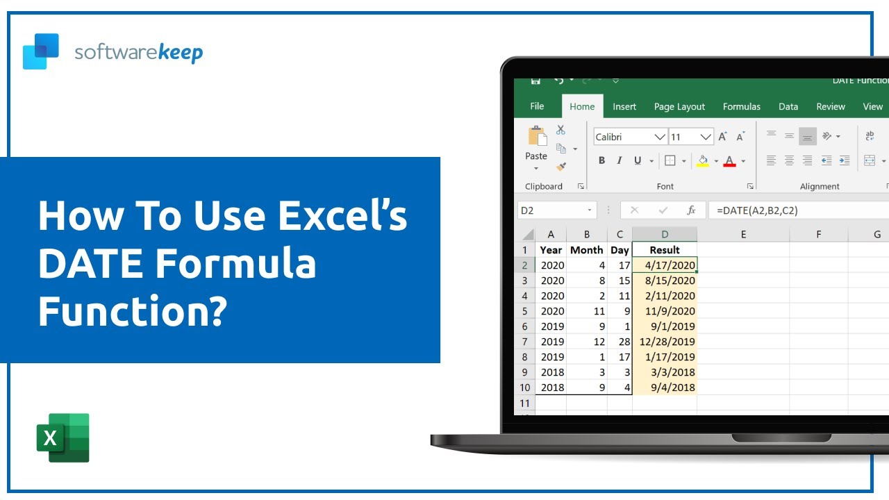 How To Use Excel’s DATE Formula Function