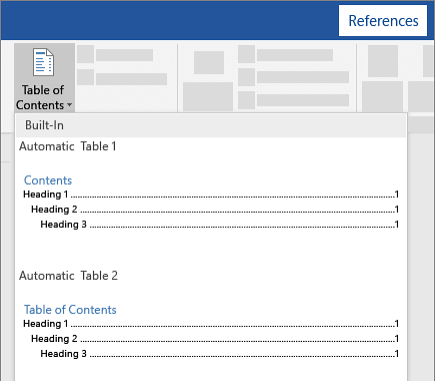 How to Create Table of Contents in Microsoft Word