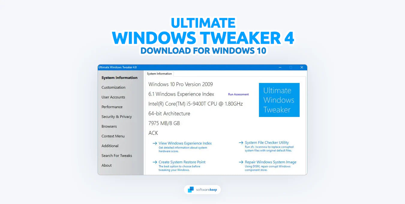 Download Ultimate Windows Tweaker 4