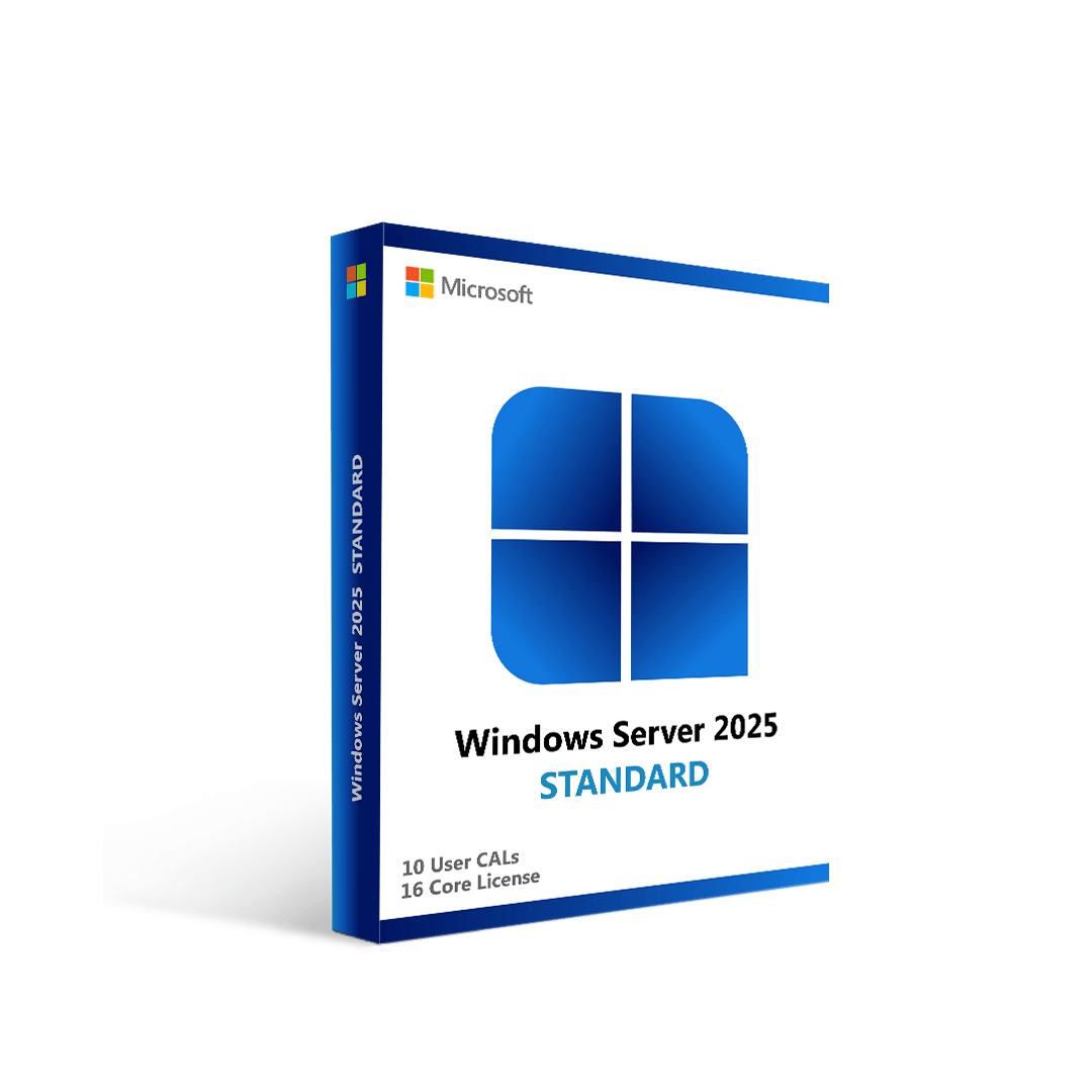 Microsoft Microsoft Windows Server 2025 Standard with 10 User CALs - 16 Core License