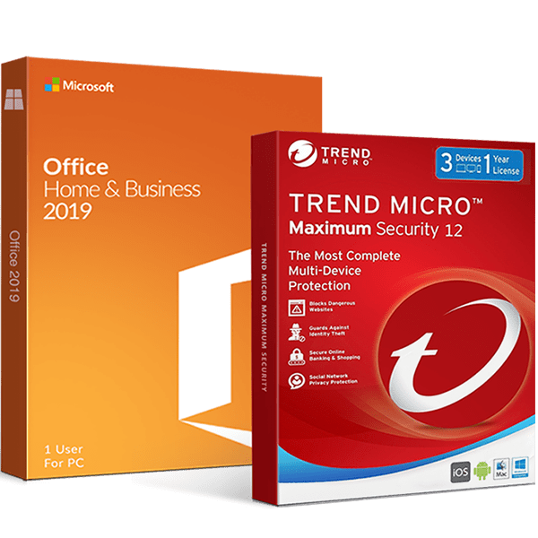 Microsoft Software Microsoft Office 2019 Home & Business + Trend Micro Maximum Security