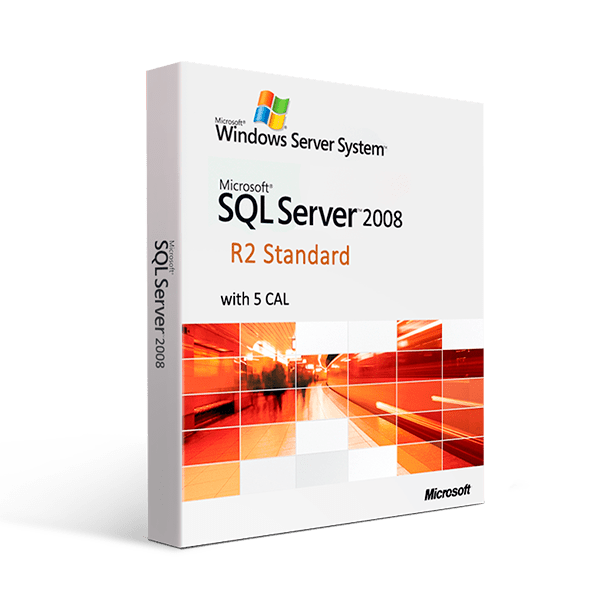 Microsoft Software Microsoft SQL Server 2008 R2 Standard with 5 CALs