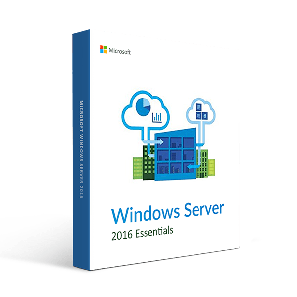 Microsoft Software Microsoft Windows Server 2016 Essentials box