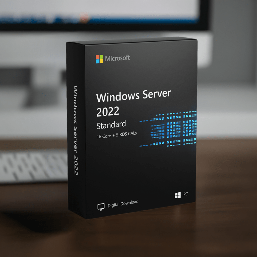 Microsoft Software Microsoft Windows Server 2022 Standard - 16 Core + 5 RDS CALs