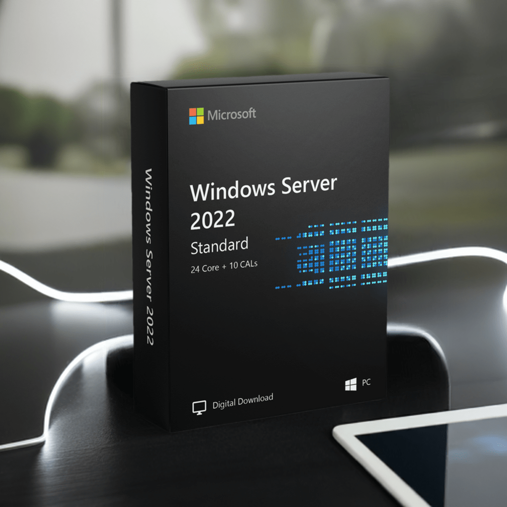 Microsoft Software Microsoft Windows Server 2022 Standard - 24 Core + 10 CALs box