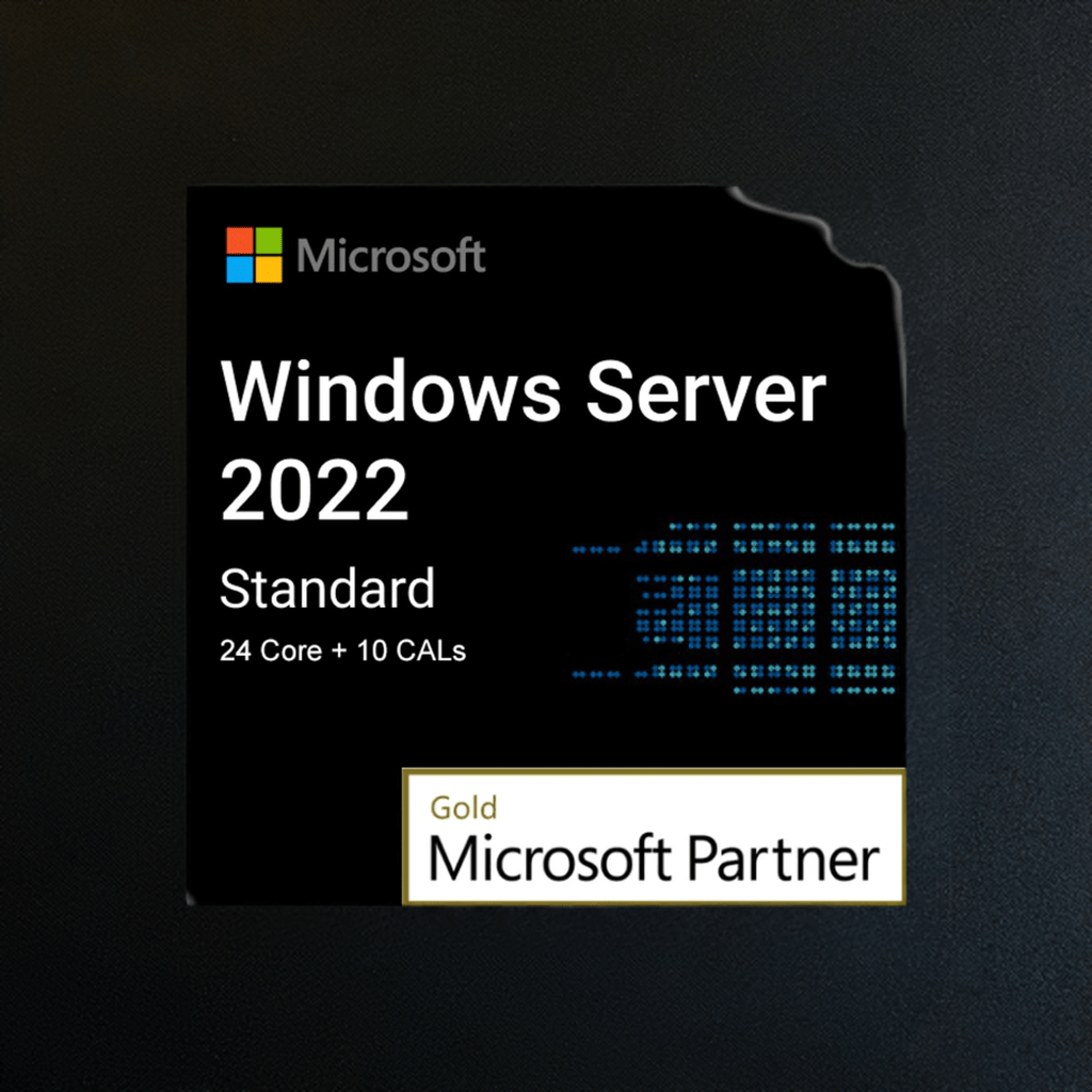 Microsoft Software Microsoft Windows Server 2022 Standard - 24 Core + 10 CALs