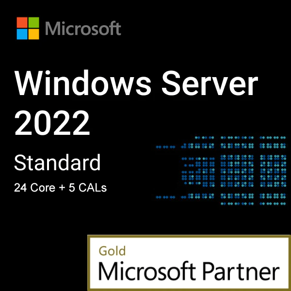 Microsoft Software Microsoft Windows Server 2022 Standard - 24 Core + 5 CALs