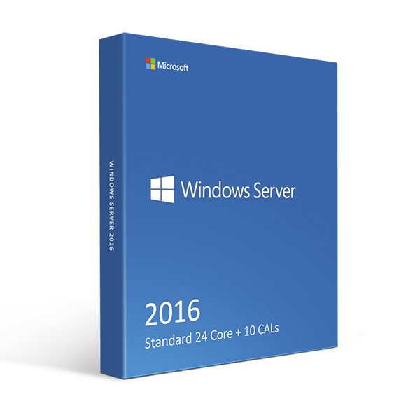 Microsoft Software Windows Server 2016 Standard 24 Core + 10 CALs