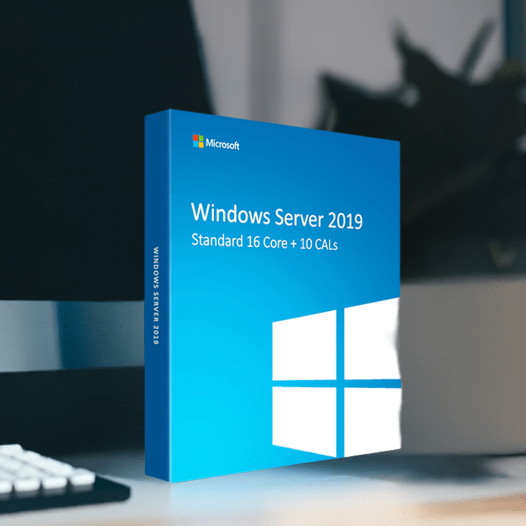 Microsoft Software Windows Server 2019 Standard 16 Core + 10 User CALs