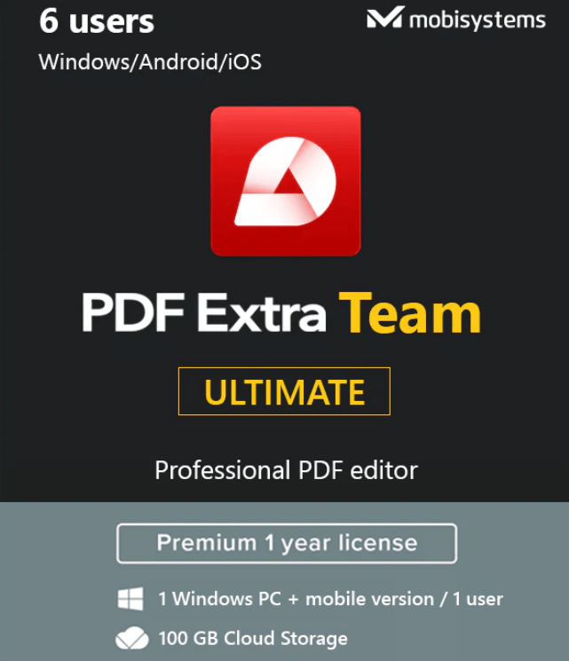 MobiSystems Software PDF Extra Ultimate Team (Yearly subscription, 6 Users)